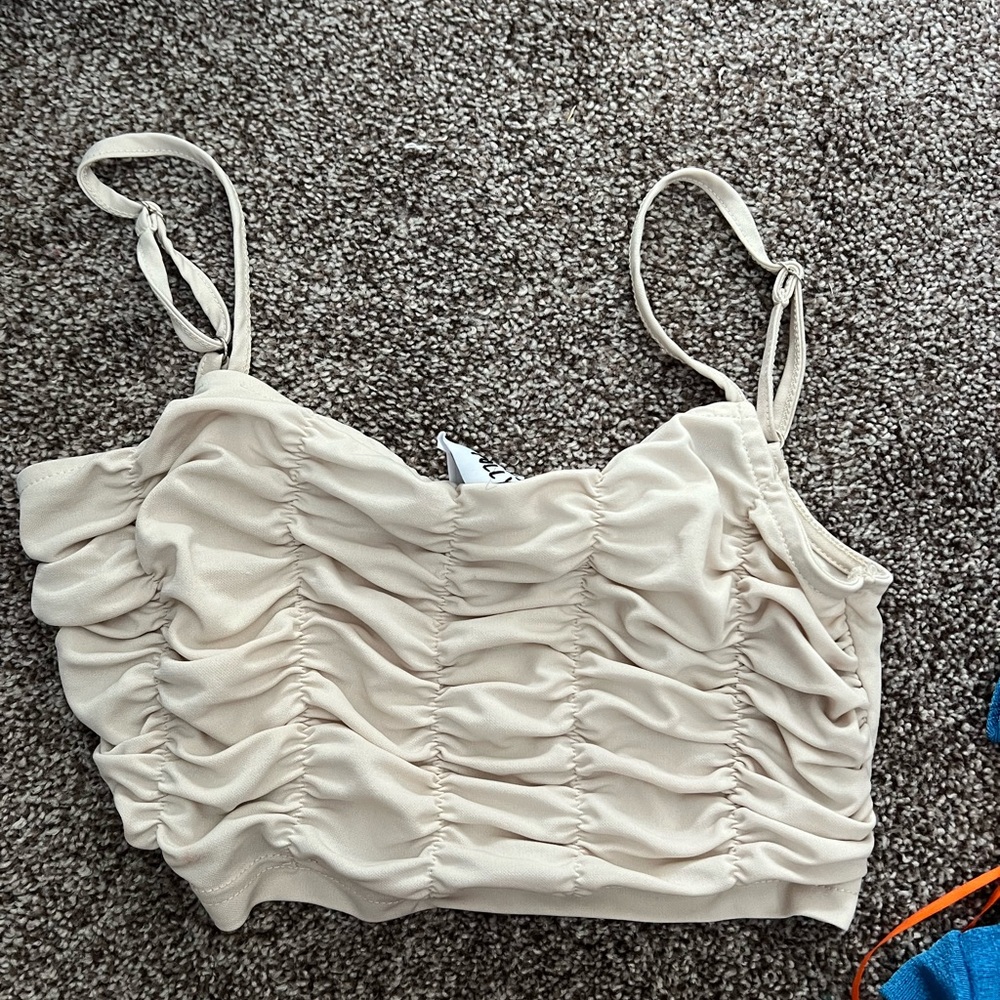 Princess Polly beige crop top